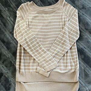 Lululemon tan and white striped sweater